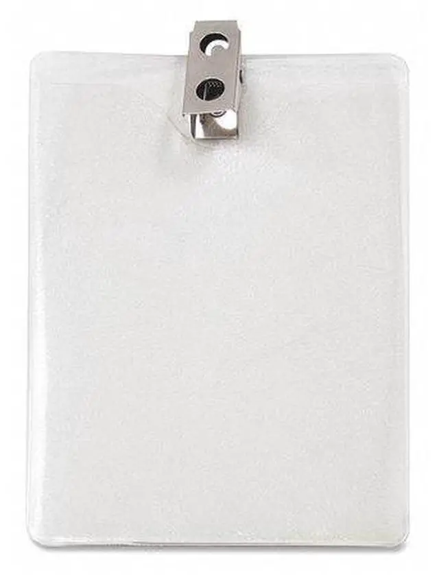 Alt view image 10 of 11 - Id Badge Holder W/Clip, Vertical, 3W X 4H, Clear, 50/Pack