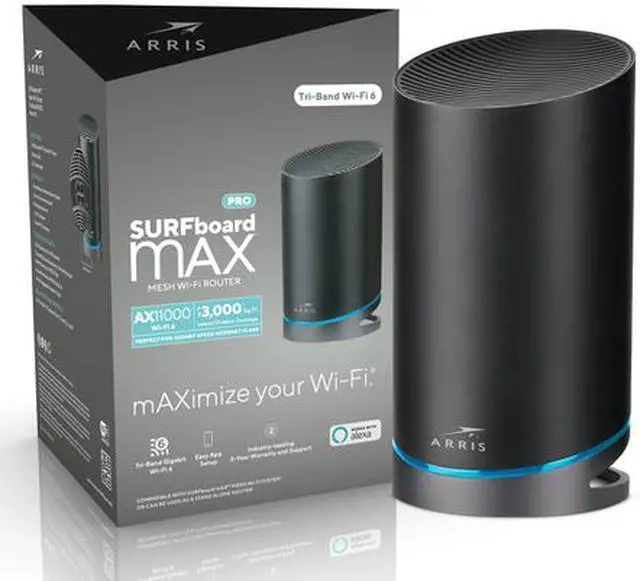 Alt view image 2 of 9 - arris surfboard max pro mesh ax11000 wi-fi 6 ax router (w31)