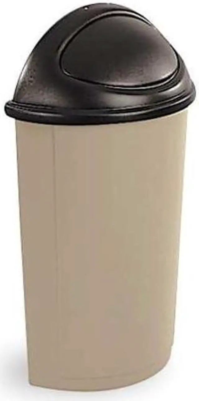 Alt view image 7 of 8 - RUBBERMAID FG362000BLA Trash Can Top,Dome,Swing Closure,Black
