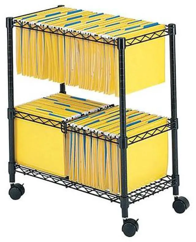 Alt view image 19 of 20 - Safco - 5278BL - Safco 2-Tier Rolling File Cart - 300 lb Capacity - 4 Casters - Steel - x 25.8 Width x 14 Depth x 29.8