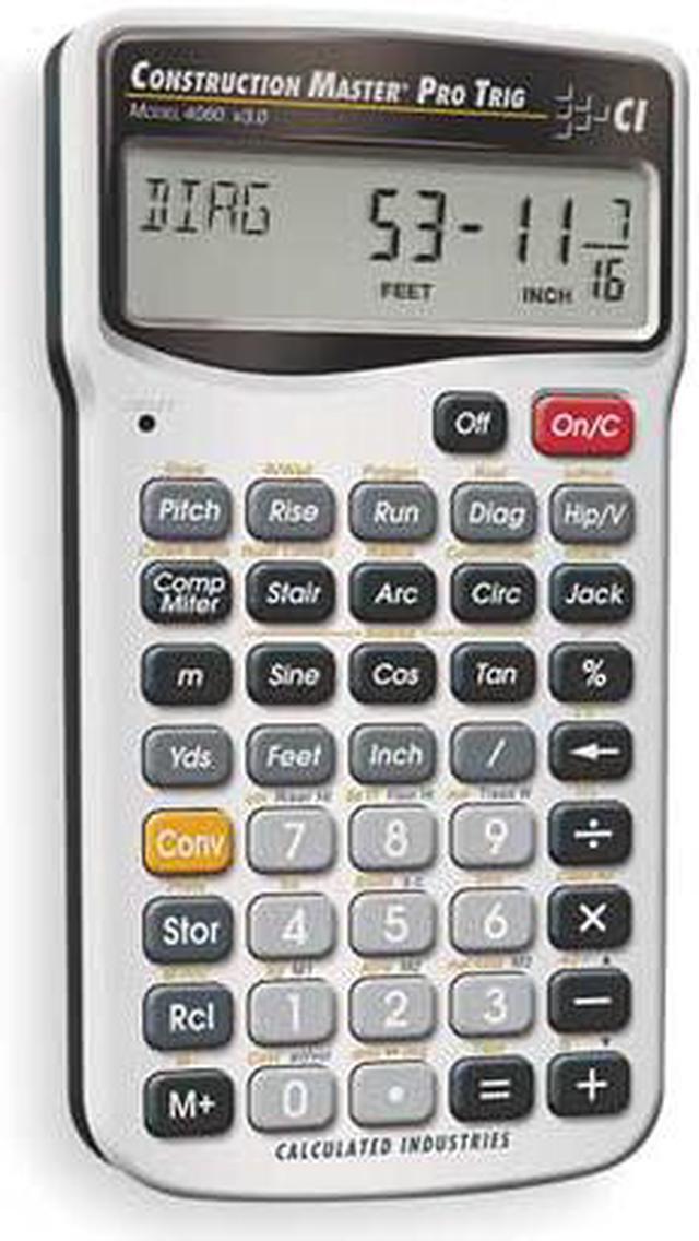 Alt view image 9 of 12 - Calculated Industries Construction Calculator,6 Lx3 1/4 In W  4080