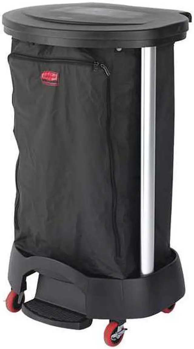 Alt view image 5 of 6 - RUBBERMAID FG630000BLA Black Aluminum, Linen Hamper