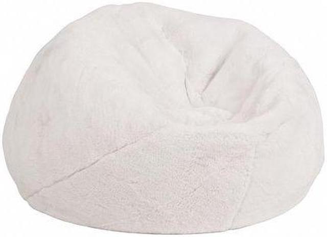 Alt view image 6 of 20 - Small White Furry Kids Bean Bag Chair