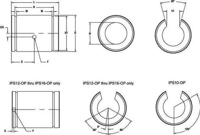 Alt view image 3 of 3 - DAYTON 2CNL2 Ball Bushing Bearing,Open,Bore 1 In