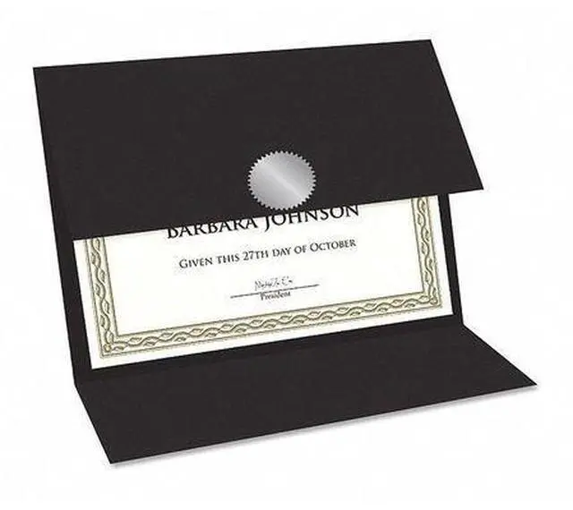 Alt view image 3 of 9 - Geographics Double-fold Certificate Holder - Black - Recycled - 5 / Pack  GEO47838
