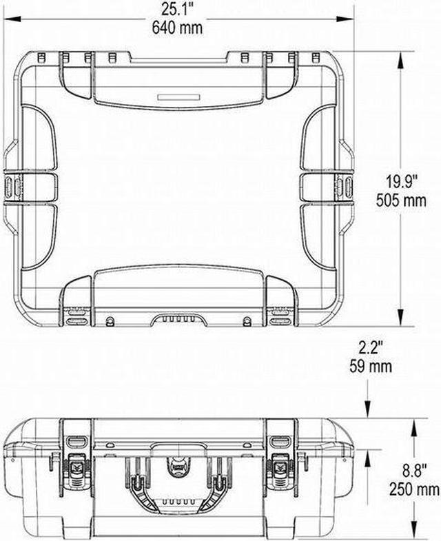 Alt view image 7 of 13 - Nanuk Large Series 945 Lightweight NK-7 Resin Waterproof Case with Foam, Black