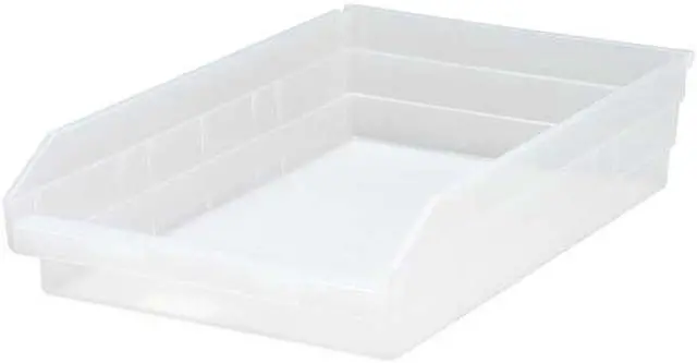 Alt view image 3 of 3 - QUANTUM STORAGE SYSTEMS QSB110CL Clear Shelf Bin, 17-7/8"L x 11-1/8"W x 4"H