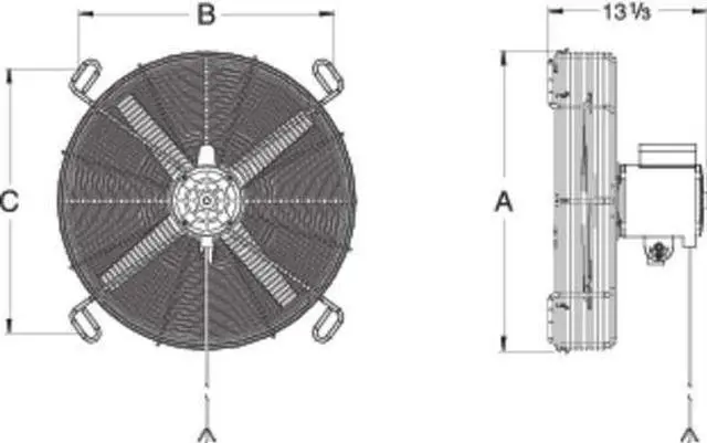 Alt view image 3 of 3 - DAYTON 13F050 Transformer Fan,115/230V,16 in.,3100 cfm
