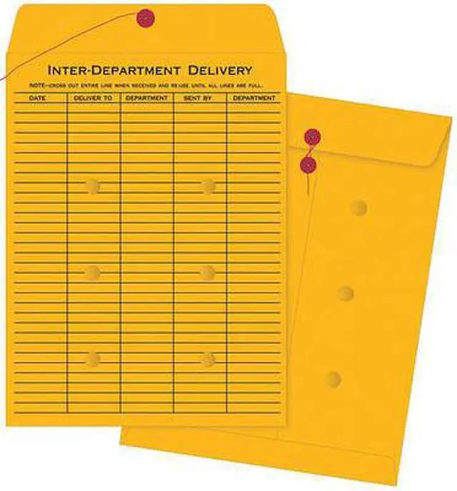Alt view image 5 of 6 - Business Source Inter-Dept Envelopes Str/Button 32lb 10"x15" 100/BX BKFT 04546
