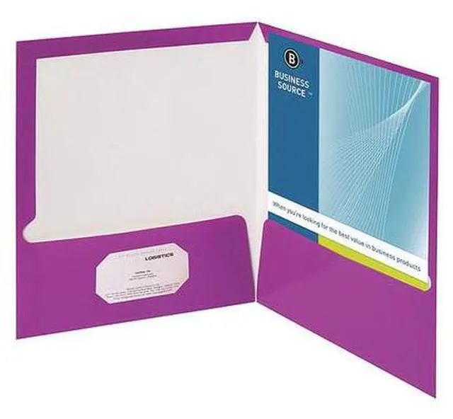 Alt view image 5 of 7 - Business Source Two-Pocket Folders with Business Card Holder