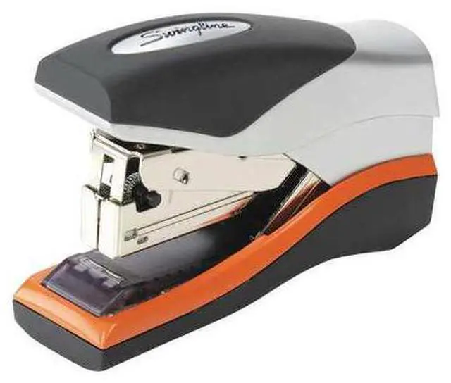 Alt view image 9 of 20 - Swingline Optima 40 Compact Stapler Half Strip 40-Sheet Capacity Black/Silver/Orange 87842