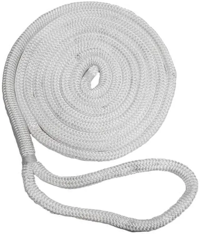 Alt view image 6 of 8 - New England Ropes 1/2" x 25' Nylon Double Braid Dock Line - White