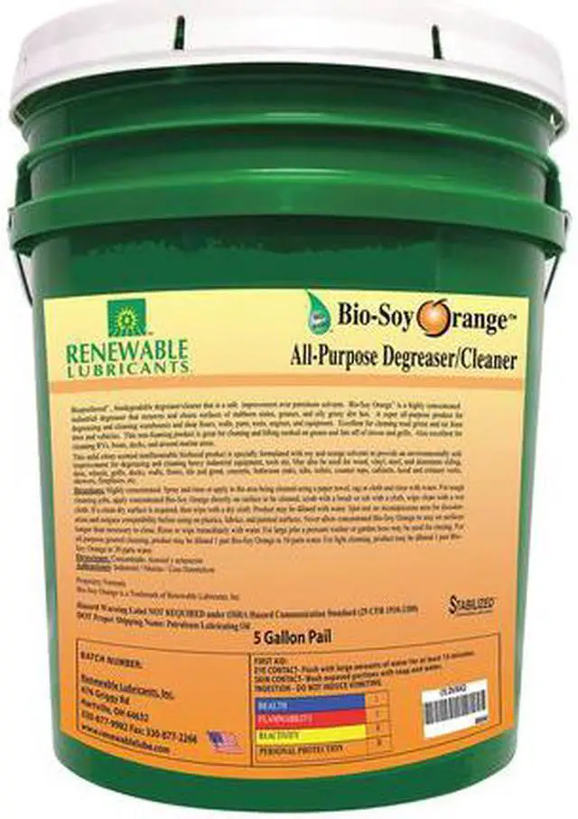 Main image of RENEWABLE LUBRICANTS 86644 Liquid 5 gal. Cleaner and Degreaser, Pail