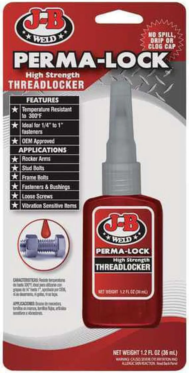 Alt view image 4 of 4 - J-b Weld Perma-Lock Series High-Strength Threadlocker, Red Liquid, 36mL Bottle