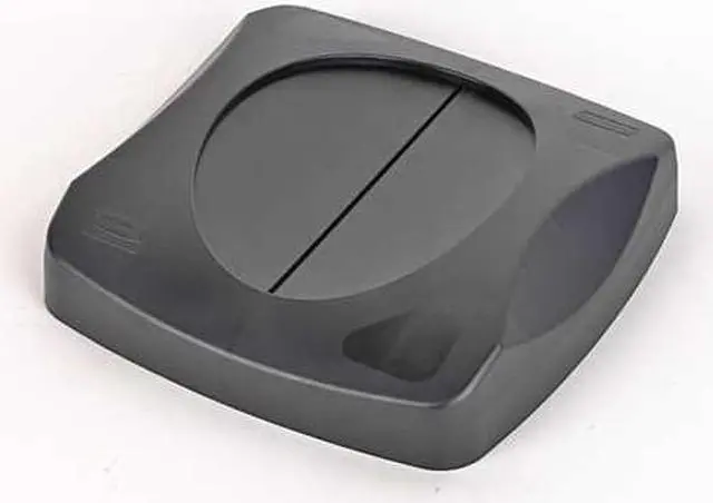 Alt view image 9 of 9 - RUBBERMAID FG268988BEIG Trash Can Top,Drop Top,Swing Closure