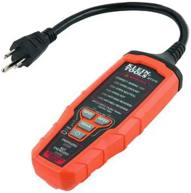 Alt view image 8 of 14 - Klein Tools RT310 AFCI / GFCI Outlet Tester for N.American AC Outlets ETL Listed