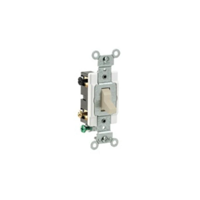 Alt view image 2 of 4 - Leviton CS420-2I 20 Amp, 120/277 Volt, Toggle 4-Way AC Quiet Switch, Commercial Grade, Grounding, Ivory