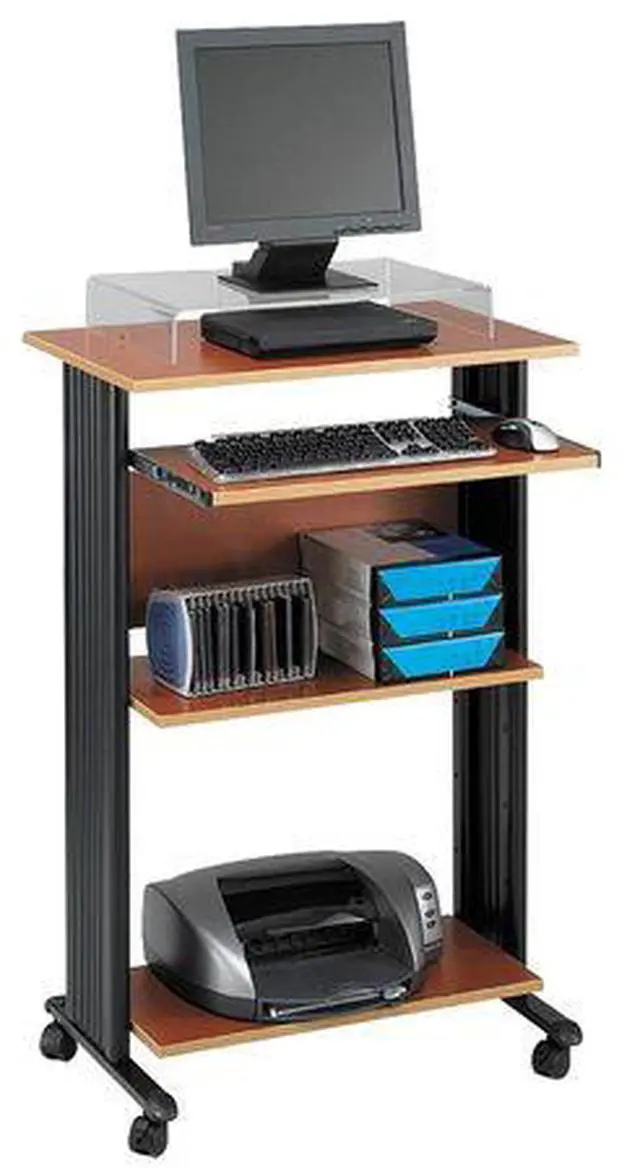 Alt view image 3 of 11 - Safco 1923CY Muv Standing Desk - 29.5" x 22" x 45" - Cherry