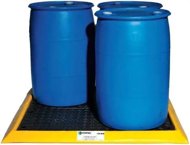 Alt view image 5 of 8 - ENPAC 5760-YE-G Spill Containment Tray, 24 gal Spill Capacity, 4 Drums