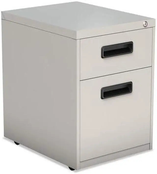 Alt view image 5 of 7 - Alera - PABFLG - Two-Drawer Metal Pedestal File, 14 7/8w x 19 1/8d x 21 3/4h, Light Gray