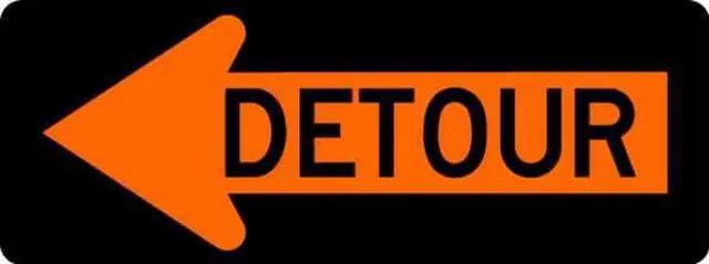 Alt view image 4 of 4 - LYLE M4-10L-48HA Detour Left Traffic Sign, 18 in Height, 48 in Width, Aluminum,