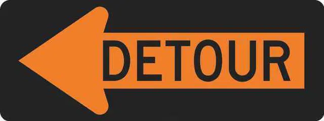 Alt view image 3 of 4 - LYLE M4-10L-48HA Detour Left Traffic Sign, 18 in Height, 48 in Width, Aluminum,