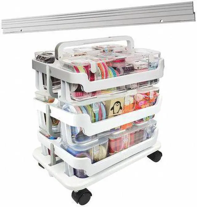 Alt view image 8 of 12 - Deflecto Caddy Organizer System Stackable 16"W x 11"L x 22-1/4"H AST 329003BB