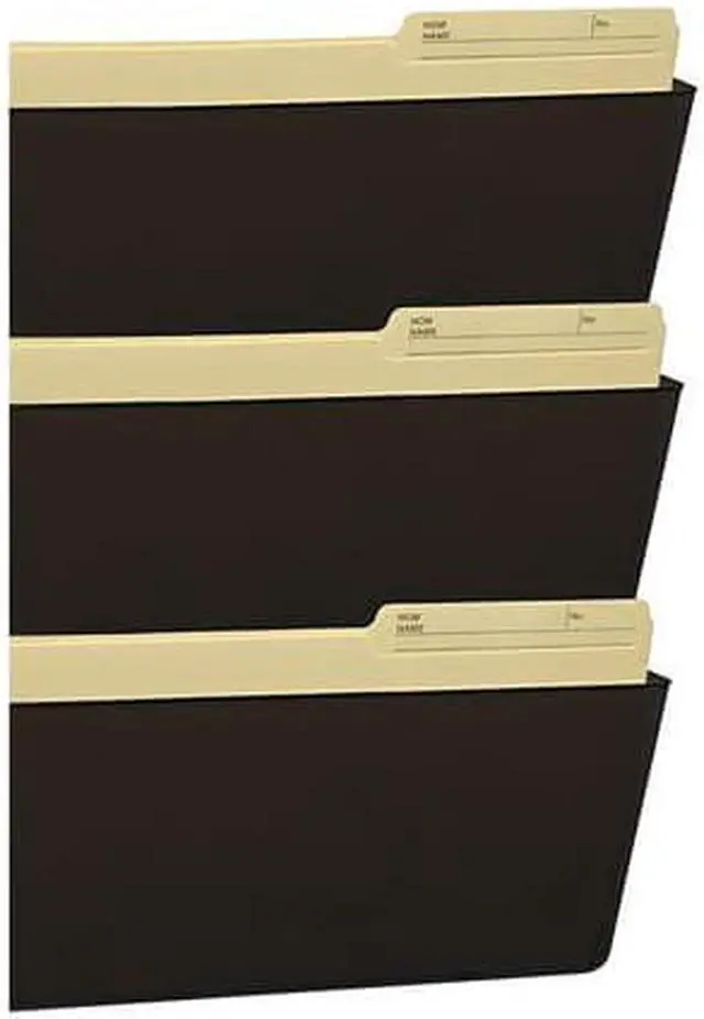 Alt view image 8 of 9 - Storex Wall File Legal 16 x 14 Three Pocket Smoke 70247U06C