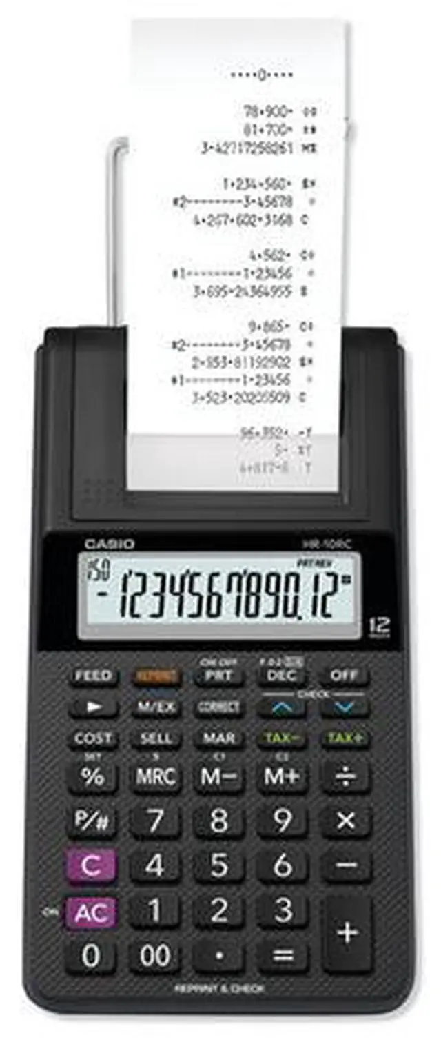 Alt view image 15 of 17 - Casio HR-10RC 12-Digit Printing Calculator Black 24396585