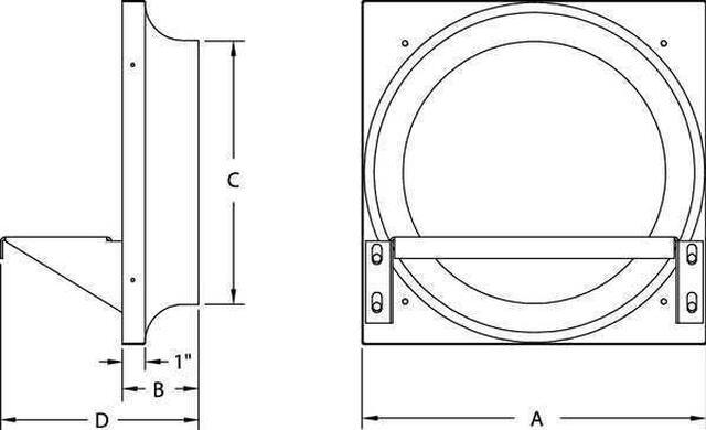 Alt view image 4 of 4 - DAYTON 10E038 Exhaust Fan Venturi Frame,34x34,Galv