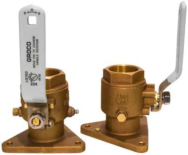 Alt view image 2 of 3 - Groco 1-1/4" Bronze Tri-Flanged Ball Valve/Seacock
