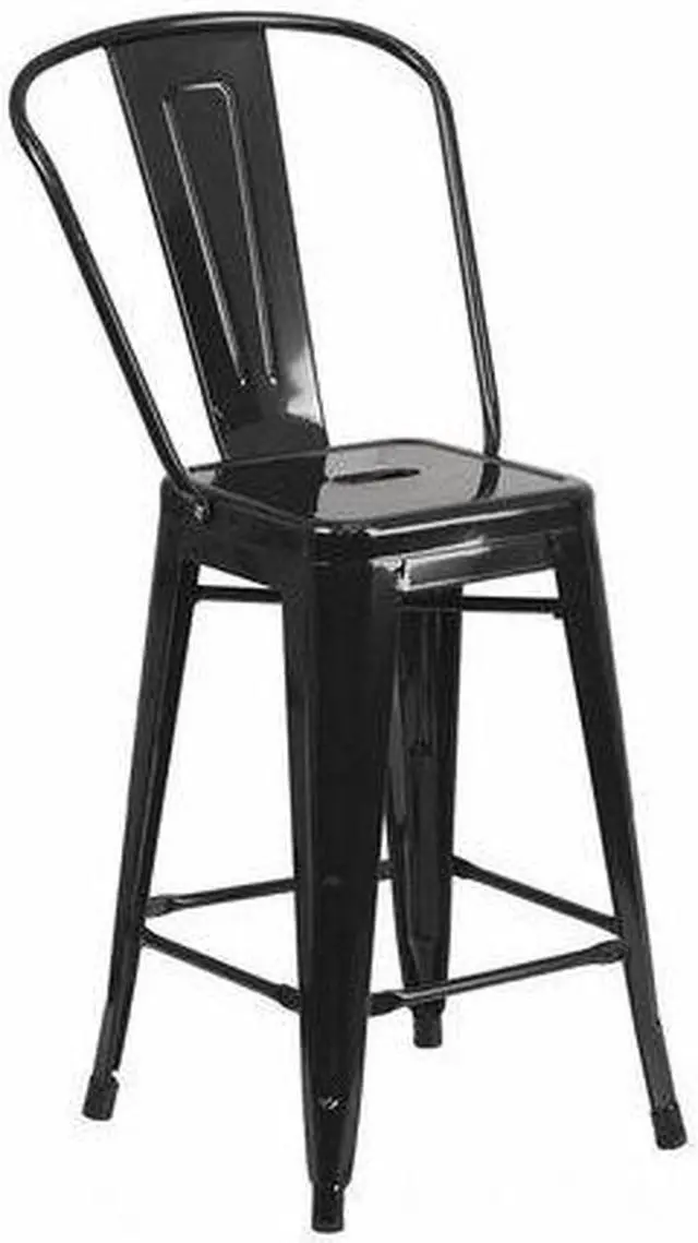 Main image of Flash Furniture Metal Indoor/Outdoor Stool, 24", Black