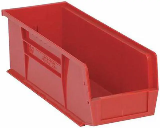 Alt view image 2 of 7 - QUANTUM STORAGE SYSTEMS QUS234RD Red Hang and Stack Bin, 14-3/4"L x 5-1/2"W x