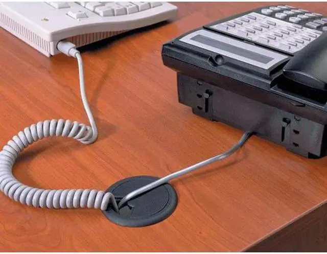 Alt view image 7 of 7 - Grommet, Desk, 2 In Dia, 1 1/8 In H, Blk
