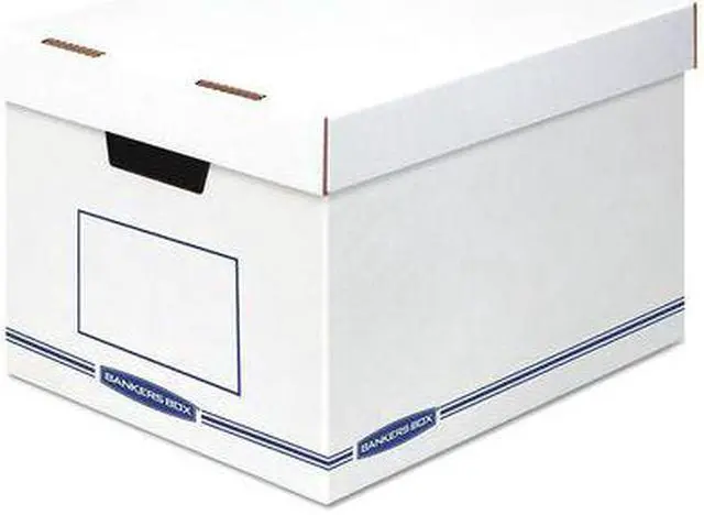 Main image of Bankers Box 4662401 Organizer Storage Boxes, X-Large, White/Blue, 12/Carton