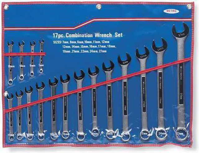 Alt view image 4 of 6 - WESTWARD 3XU43 Combo Wrench Set,1/4-1-1/8 in, 7-24 mm, 32-Piece