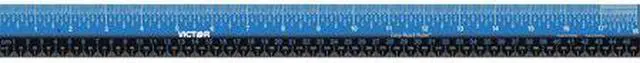 Alt view image 7 of 16 - Victor EZ18SBL Easy Read Stainless Steel Ruler Standard / Metric 18" Blue