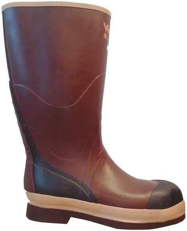 Alt view image 2 of 2 - VIKING VW22 Unisex Tall Rubber Boots, 11 Steel Toe, 16" H, Brown, VW22