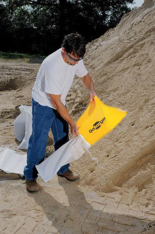 Alt view image 4 of 7 - GOBAGGER 5EET2 Sand Bag Filling Tool, Plastic, Yellow