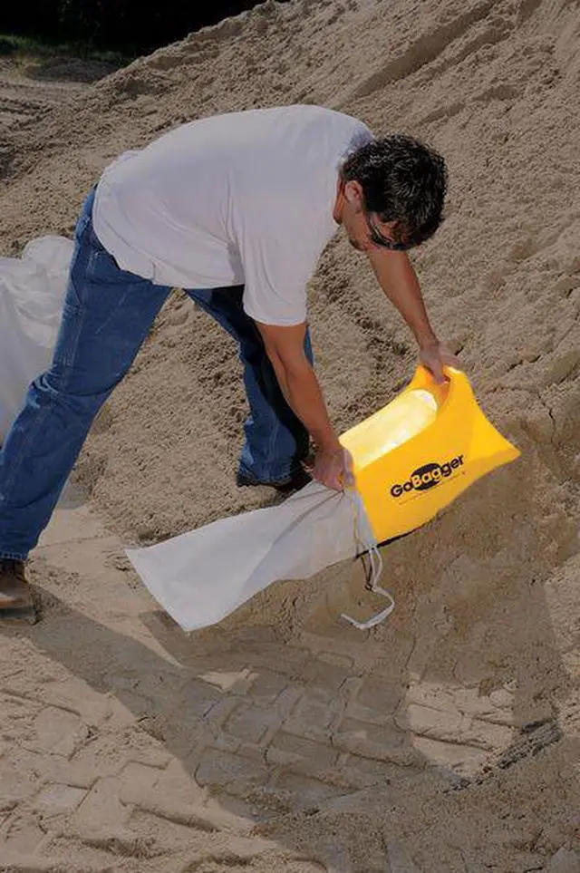 Alt view image 2 of 7 - GOBAGGER 5EET2 Sand Bag Filling Tool, Plastic, Yellow