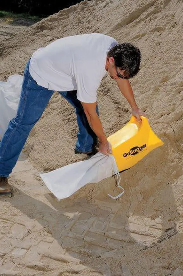 Alt view image 5 of 7 - GOBAGGER 5EET2 Sand Bag Filling Tool, Plastic, Yellow