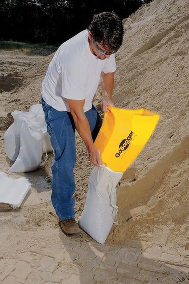 Alt view image 6 of 7 - GOBAGGER 5EET2 Sand Bag Filling Tool, Plastic, Yellow