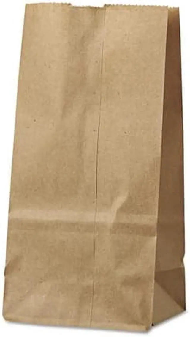 Alt view image 3 of 3 - #2 Paper Grocery Bag, 30lb Kraft, Standard 4 5/16 x 2 7/16 x 7 7/8, 500 bags BAGGK2500