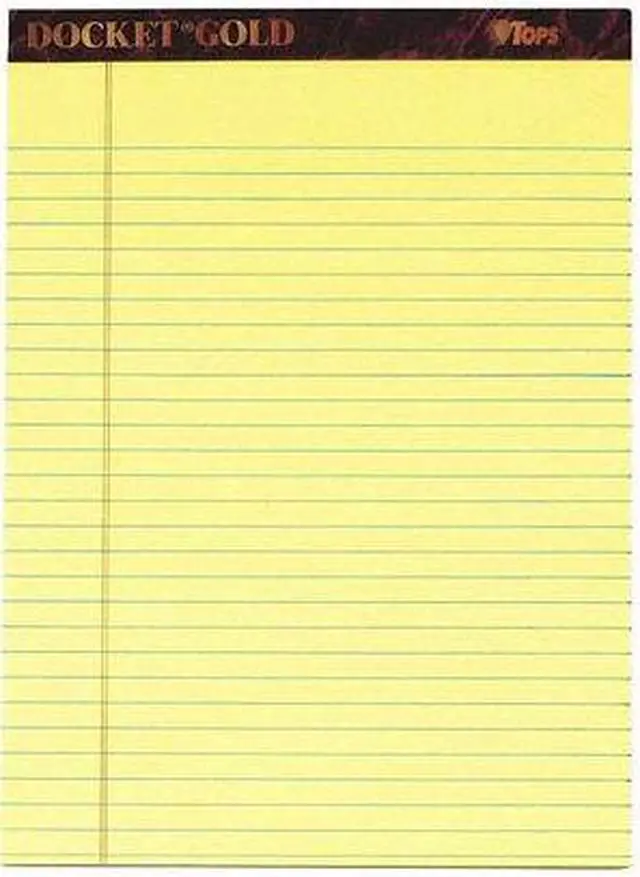 Alt view image 10 of 12 - Tops 63956 Docket Ruled Perforated Pads, Gold Legal, 8 1/2 x 11 3/4,Canary, 50 Sheets, 6/Pk