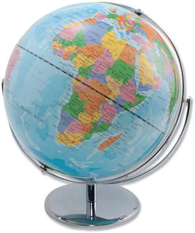 Alt view image 6 of 11 - Advantus 12-Inch Globe with Blue Oceans Silver-Toned Metal Desktop Base Full-Meridian 30502