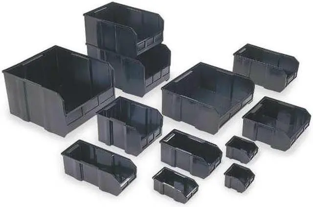 Alt view image 5 of 5 - QUANTUM STORAGE SYSTEMS QUS239CO Hang & Stack Storage Bin, Carbon Filled