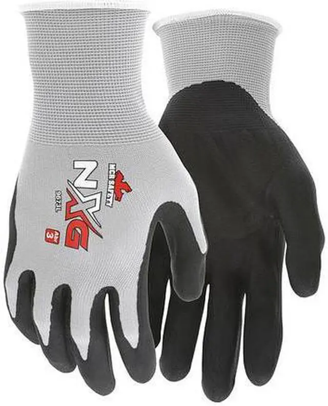 Alt view image 9 of 9 - Memphis Economy Foam Nitrile Gloves Large Gray/Black 12 Pairs 9673L