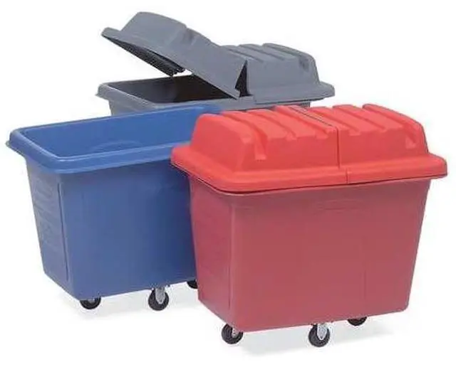 Alt view image 5 of 5 - RUBBERMAID COMMERCIAL FG461200BLA Cube Truck,7/16 cu. yd.,400lb. Cap,Black