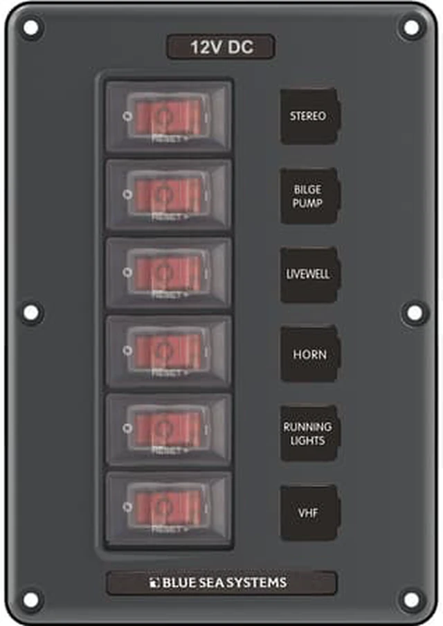 Alt view image 3 of 13 - Breaker/Switch Panel, 6 Pos., Gray