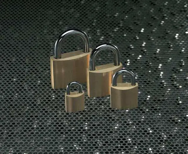 Alt view image 2 of 3 - MASTER LOCK 4140 Padlock, Keyed Different, Standard Shackle, Rectangular Brass